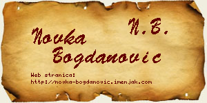 Novka Bogdanović vizit kartica